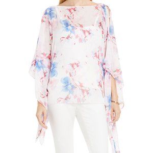 Vince Camuto Bouquet Print floral flowy top size XXS